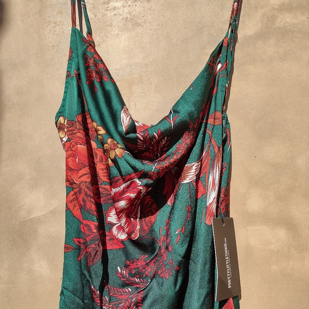 Green Floral midi dress